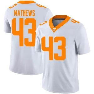 Jackson Mathews Nike Tennessee Volunteers Men's Game Football Jersey - White