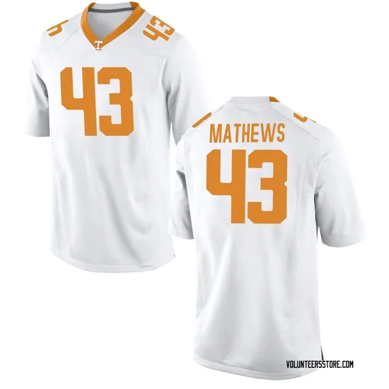 Jackson Mathews Nike Tennessee Volunteers Men's Replica College Jersey - White