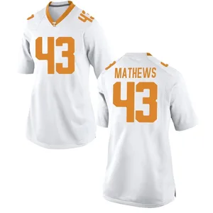 Jackson Mathews Nike Tennessee Volunteers Women's Replica College Jersey - White