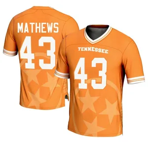 Jackson Mathews Tennessee Volunteers Men's Game Replica Icon Print Football Jersey - Orange